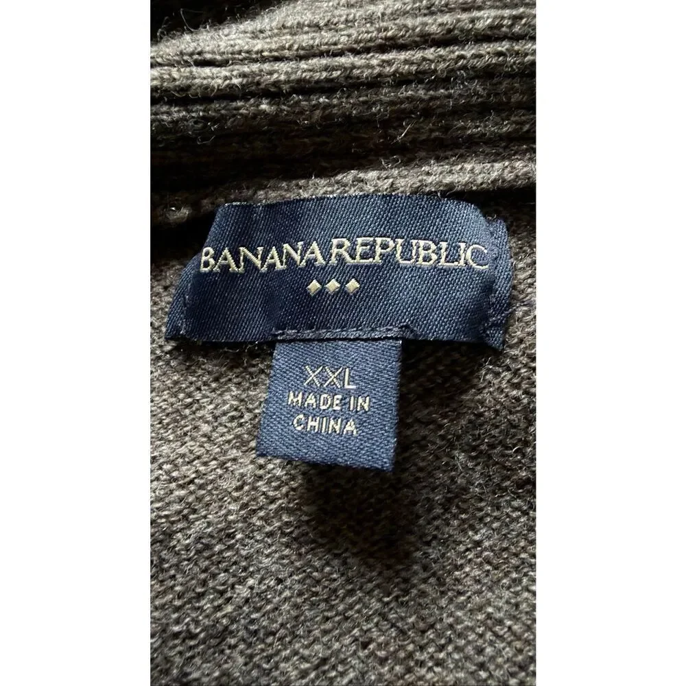 Banana Republic 100% Lambswool Shawl Collar Sweater XXL